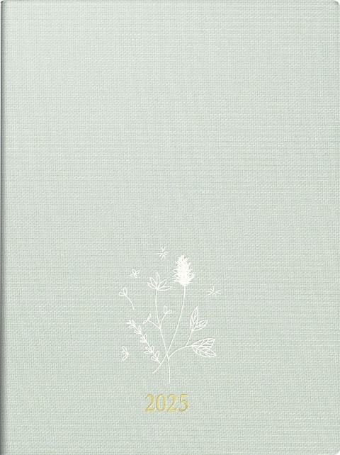 rido/idé 7013603015 Taschenkalender Young Line Mini (2025) "Wild Flowers"| 2 Seiten = 1 Woche| A6| 160 Seiten| Leinen-Einband| mint - 