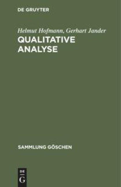Qualitative Analyse - Gerhart Jander, Helmut Hofmann