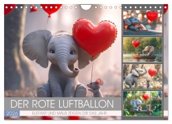 Cover-Bild zum Titel 'Der rote Luftballon - Elefant und Maus zeigen Dir das Jahr (Wandkalender 2026 DIN A4 quer), CALVENDO Monatskalender' von 'Dirk Meutzner'