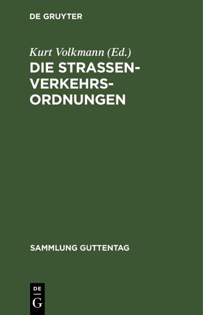 Die Straßenverkehrsordnungen - 