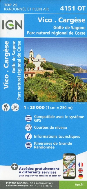 Vico Cargèse Golfe de sagone. Parc naturel régional de Corse 1 : 25 000 - 