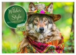 Cover-Bild zum Titel 'Wilder Style. Modische Wölfe in der Natur (Wandkalender 2026 DIN A2 quer), CALVENDO Monatskalender' von 'Rose Hurley'