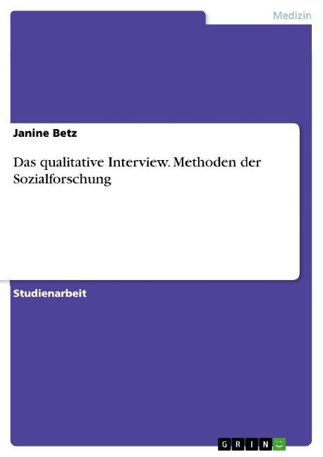 Das qualitative Interview. Methoden der Sozialforschung - Janine Betz
