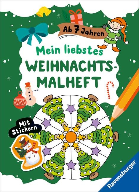 Mein liebstes Weihnachtsmalheft mit Stickern ab 7 - 