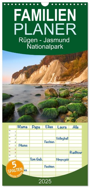 Familienplaner 2025 - Rügen - Jasmund Nationalpark mit 5 Spalten (Wandkalender, 21 x 45 cm) CALVENDO - Olaf Jürgens