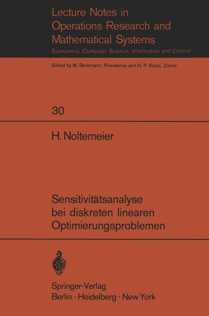 Sensitivitätsanalyse bei diskreten linearen Optimierungsproblemen - H. Noltemeier