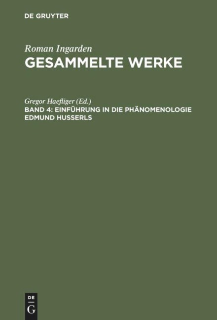 Einführung in die Phänomenologie Edmund Husserls - 