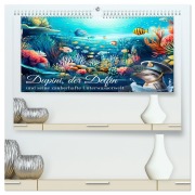 Cover-Bild zum Titel 'Dupini, der Delfin, und seine zauberhafte Unterwasserwelt (hochwertiger Premium Wandkalender 2026 DIN A2 quer), Kunstdruck in Hochglanz' von 'Sabine Löwer'