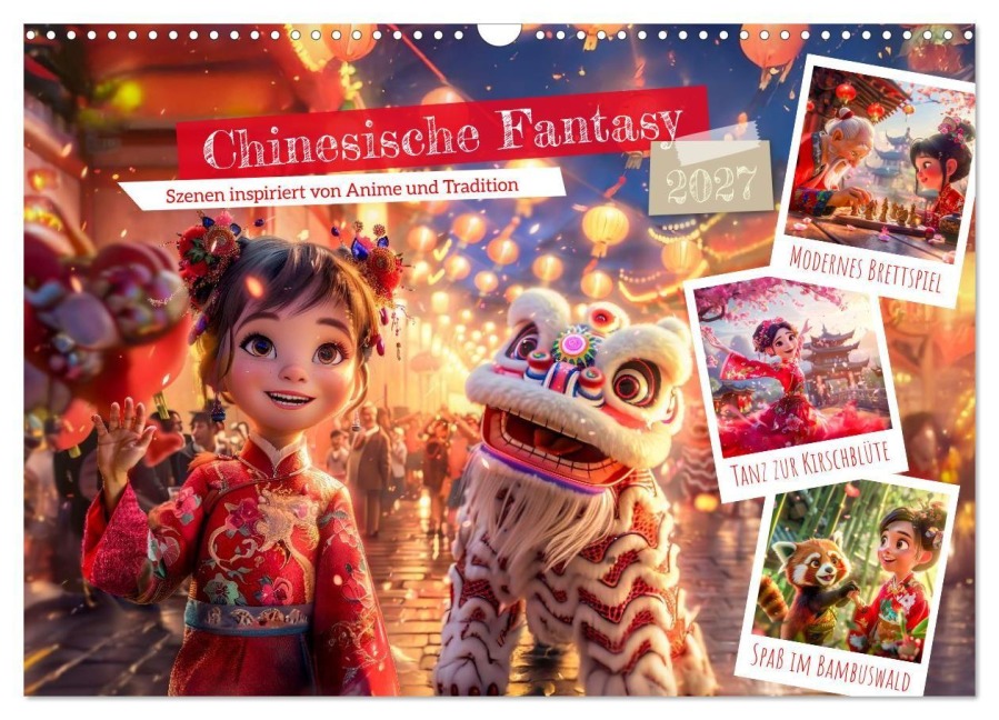 Chinesische Fantasy - Szenen inspiriert von Anime und Tradition (Wandkalender 2027 DIN A3 quer), CALVENDO Monatskalender - Anja Frost