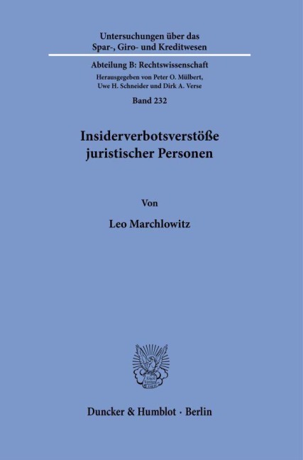 Insiderverbotsverstöße juristischer Personen - Leo Marchlowitz