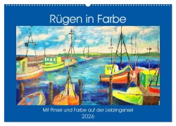 Cover-Bild zum Titel 'Rügen in Farbe - Mit Pinsel und Farbe auf der Lieblingsinsel (Wandkalender 2026 DIN A2 quer), CALVENDO Monatskalender' von 'Michaela Schimmack'