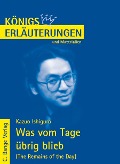 Cover-Bild zum Titel 'Was vom Tage übrig blieb - The Remains of the Day von Kazuo Ishiguro. Textanalyse und Interpretation.' von 'Kazuo Ishiguro'