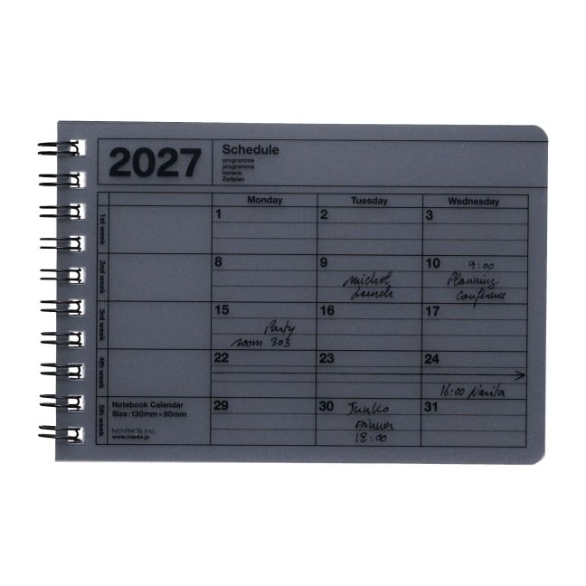 MARK'S 2027 Notebook Calendar XS // Black - 