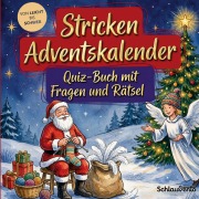 Cover-Bild zum Titel 'Stricken-Adventskalender: Quiz-Buch mit Fragen und Rätsel' von 'Schlauvento Interactive'