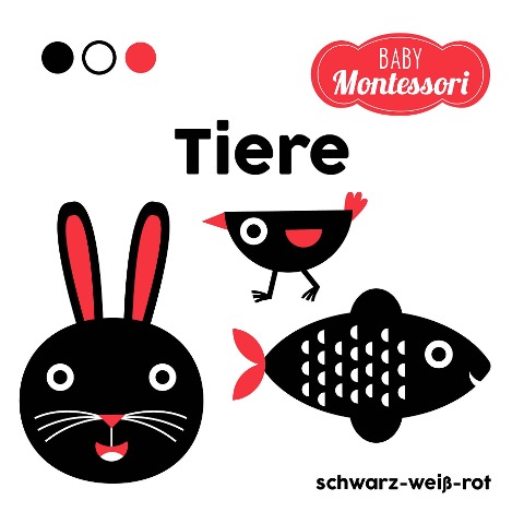 Tiere schwarz-weiß-rot (Baby Montessori) - 