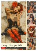 Cover-Bild zum Titel 'Sexy Pin-up-Girls. Moderne Kunst im Retro-Stil (Wandkalender 2026 DIN A3 hoch), CALVENDO Monatskalender' von 'Rose Hurley'