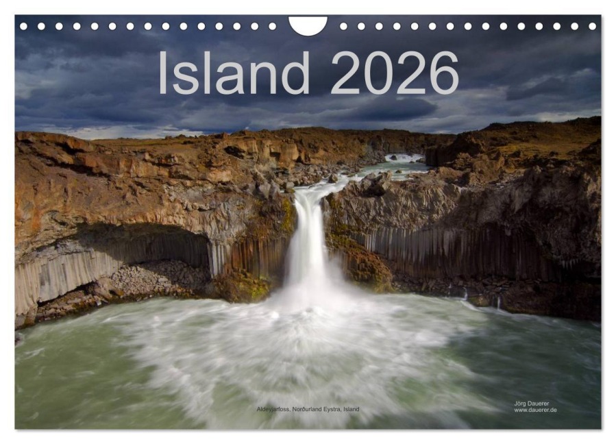 Island (Wandkalender 2026 DIN A4 quer), CALVENDO Monatskalender - Jörg Dauerer