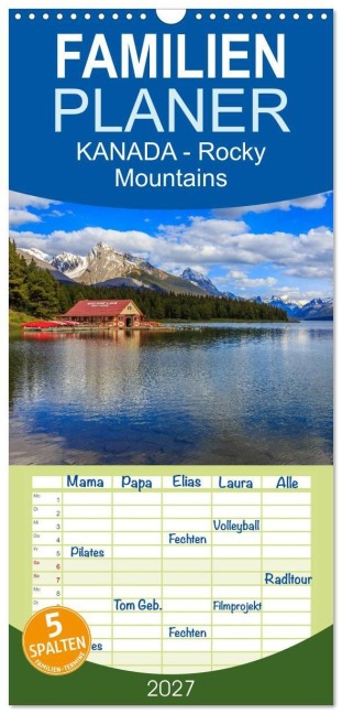 Familienplaner 2027 - KANADA - Rocky Mountains mit 5 Spalten (Wandkalender, 21 x 45 cm) CALVENDO - Martin Büchler Und Christine Berkhoff
