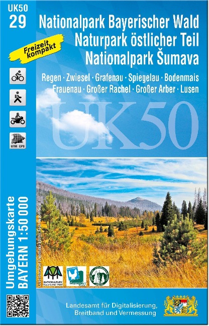 Nationalpark Bayerischer Wald, Naturpark östlicher Teil, Nationalpark Sumava 1:50 000 (UK50-29) - 