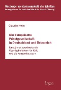 Cover-Bild zum Titel 'Die Europäische Privatgesellschaft in Deutschland und Österreich' von 'Claudia Heim'