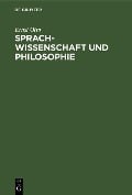 Cover-Bild zum Titel 'Sprachwissenschaft und Philosophie' von 'Ernst Otto'