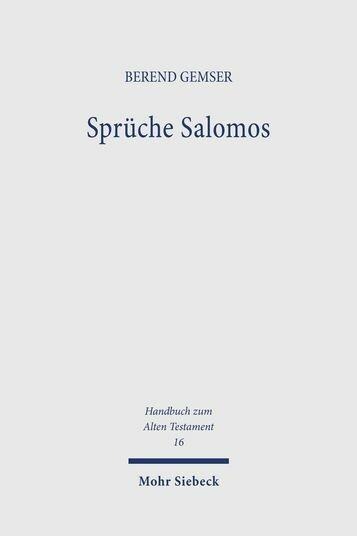 Sprüche Salomos - Berend Gemser