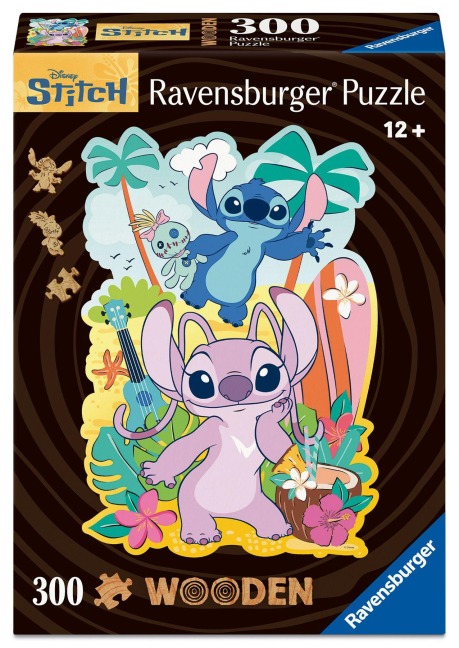 WOODEN Puzzle - Angel & Stitch - konturgeformtes Holzpuzzle mit 300 Teilen - 
