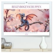 Regenbogenschuppen - Die geheime Welt der magischen Miniatur Drachen (hochwertiger Premium Wandkalender 2026 DIN A2 quer), Kunstdruck in Hochglanz - Fred Schimak