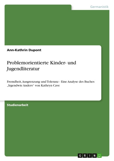 Problemorientierte Kinder- und Jugendliteratur - Ann-Kathrin Dupont