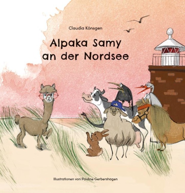Alpaka Samy an der Nordsee - Claudia Könsgen