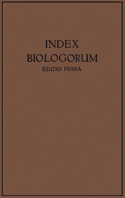Index Biologorum - G. Chr. Hirsch