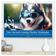 Cover-Bild zum Titel 'Der tierisch lustige Husky Kalender (hochwertiger Premium Wandkalender 2026 DIN A2 quer), Kunstdruck in Hochglanz' von 'Peter Rübsamen - www. crazyartpics. com'
