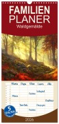 Familienplaner 2026 - Waldgemälde mit 5 Spalten (Wandkalender, 21 x 45 cm) CALVENDO - Sabine Löwer