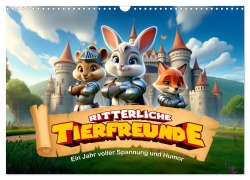 Ritterliche Tierfreunde: Ein Jahr voller Spannung und Humor (Wandkalender 2025 DIN A3 quer), CALVENDO Monatskalender - Artefacti Artefacti