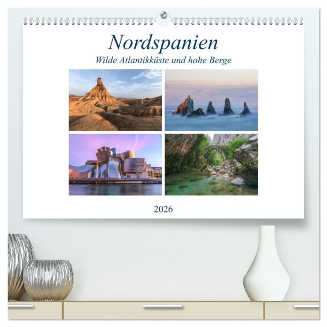 Nordspanien, wilde Atlantikküste und hohe Berge (hochwertiger Premium Wandkalender 2026 DIN A2 quer), Kunstdruck in Hochglanz - Joana Kruse