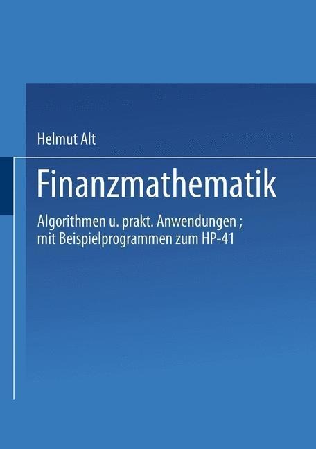 Finanzmathematik - Alt Helmut
