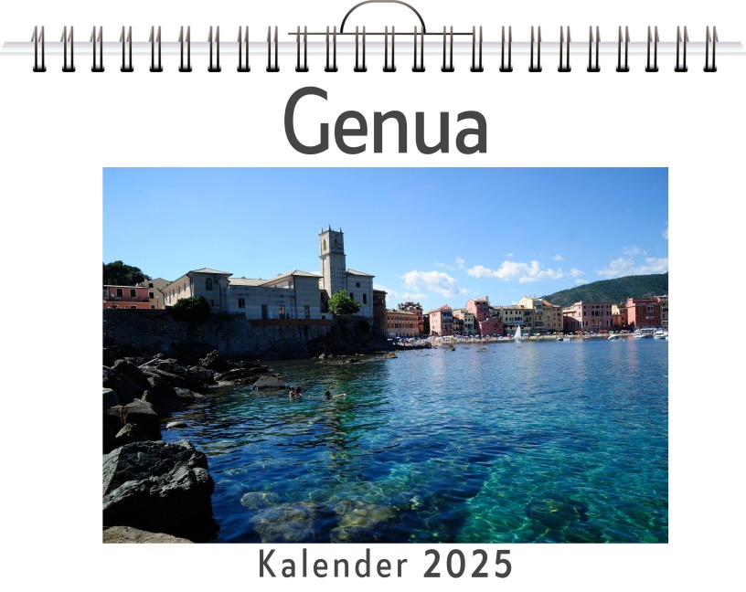 Genua - (Wandkalender 2025, Kalender DIN A4 quer, Monatskalender im Querformat mit Kalendarium, das perfekte Geschenk) - Luisa Schubert