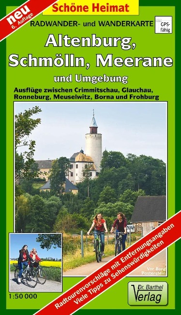 Radwander- und Wanderkarte Altenburg, Schmölln, Meerane und Umgebung - 