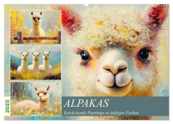 Alpakas. Entzückende Paintings in duftigen Farben (Wandkalender 2025 DIN A2 quer), CALVENDO Monatskalender - Rose Hurley