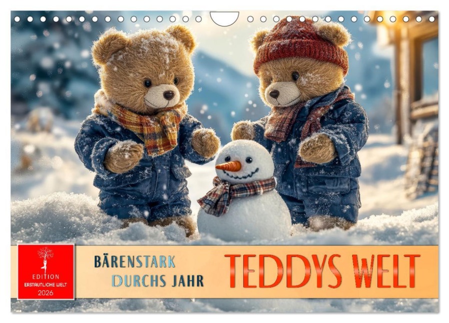 Teddys Welt - Bärenstark durchs Jahr (Wandkalender 2026 DIN A4 quer), CALVENDO Monatskalender - Peter Roder