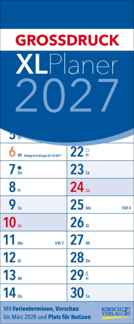 XL Planer Großdruck 2027 - 