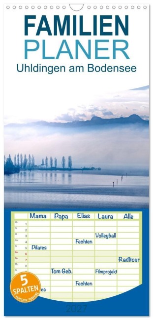 Familienplaner 2027 - Uhldingen am Bodensee mit 5 Spalten (Wandkalender, 21 x 45 cm) CALVENDO - Martin Bittner