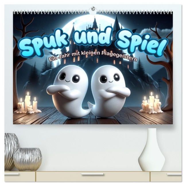 Spuk und Spiel: Ein Jahr mit kleinen Plagegeistern (hochwertiger Premium Wandkalender 2026 DIN A2 quer), Kunstdruck in Hochglanz - Artefacti Artefacti