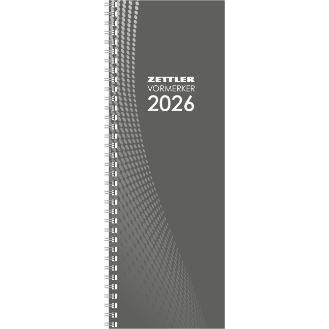 Vormerkbuch 2026 - 1W/1S - 10,5x29,7 - Drahtkammbindung - Büro-Kalender - 718-0000 - 
