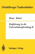 Cover-Bild zum Titel 'Einführung in die Unternehmensforschung II' von 'R. Henn, H. P. Künzi'