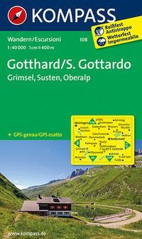 KOMPASS Wanderkarte 108 Gotthard/S. Gottardo - Grimsel - Susten - Oberalp 1:40.000 - 