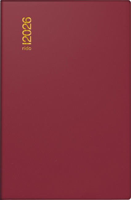 rido/idé 7016212296 | Taschenkalender Mod. Industrie II 2026 | A7, Kunststoff, bordeaux - 