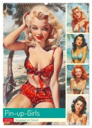 Pin-up-Girls. Sexappeal am Strand (Wandkalender 2026 DIN A2 hoch), CALVENDO Monatskalender - Rose Hurley