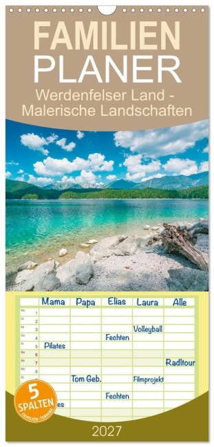 Familienplaner 2027 - Werdenfelser Land - Malerische Landschaften mit 5 Spalten (Wandkalender, 21 x 45 cm) CALVENDO - Martin Wasilewski