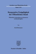 Cover-Bild zum Titel 'Korporative Freigebigkeit der Öffentlichen Hand' von 'David Retzmann'